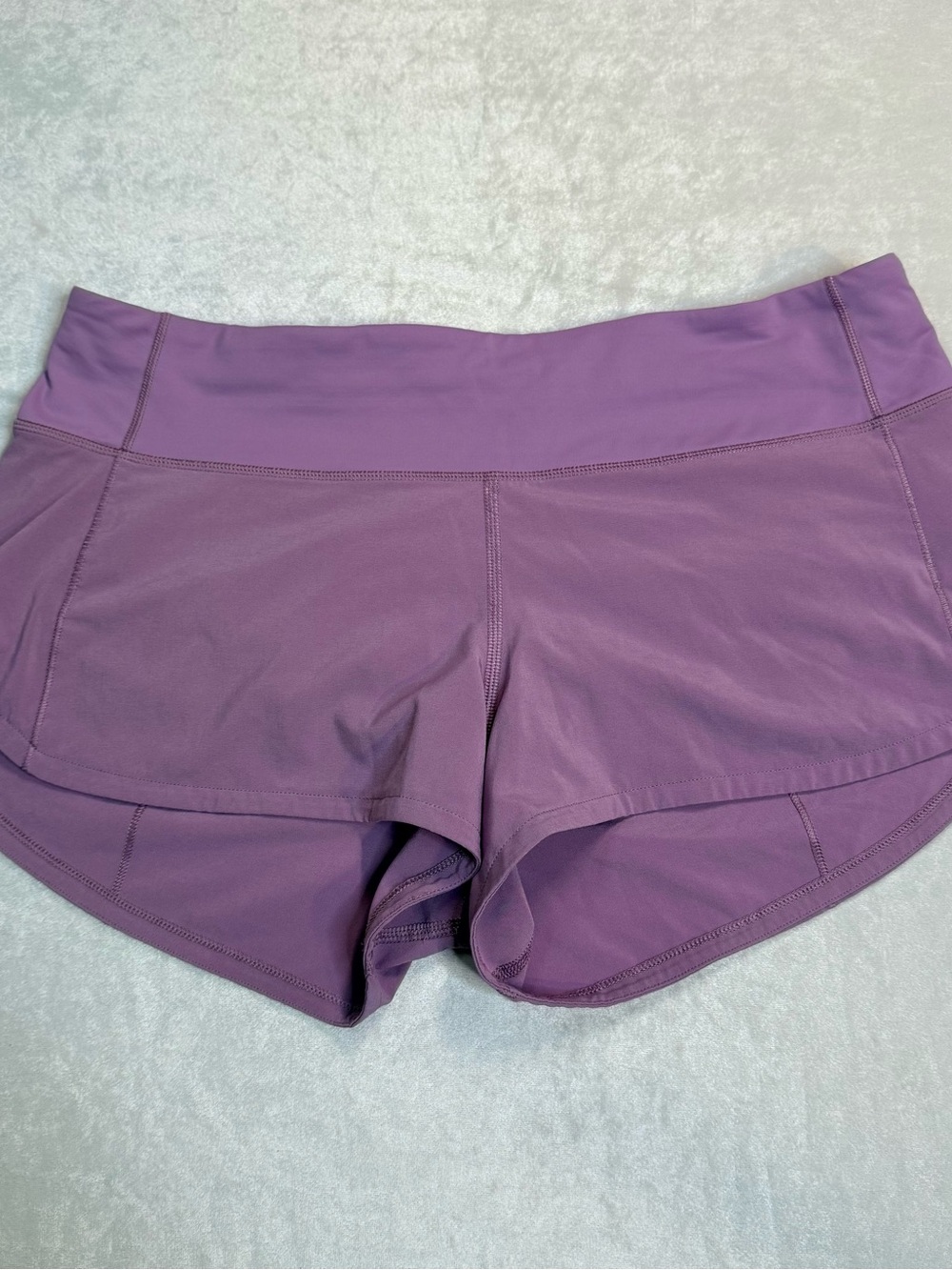 Lululemon Speed Up Shorts in a Purple Hue, Smoked Mulberry, Rear Zippered Pocket